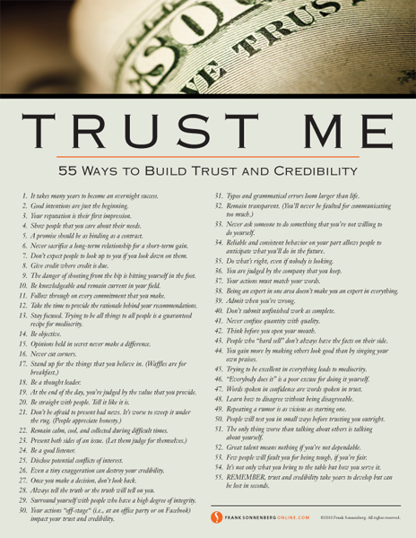 How to build trust in a personal or business relationship 