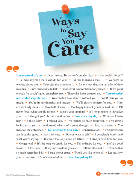 Ways to Say you Care
