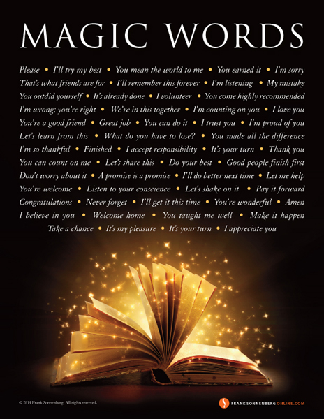 Magic Words Magic words, be positive, be kind, be inspirational, be successful