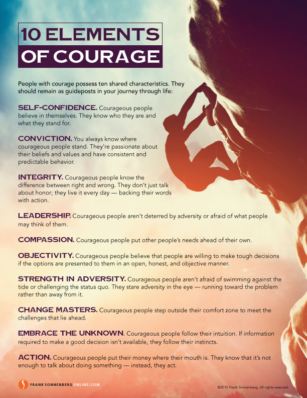 courage is key to success