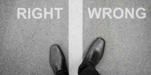 wrong, right, right and wrong, good and bad, ethics, morality, moral character, bad behavior, norms, difference between right and wrong, Frank Sonnenberg