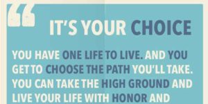 your choice, life choices, we all have choices in life, make good choices in life, path you take in life, how to live your life, live your best life, live with honor, be proud of who you are, free downloadable poster, Frank Sonnenberg